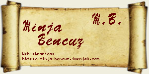 Minja Bencuz vizit kartica